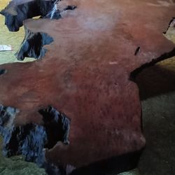 Vintage Live Edge Natural Burl Wood Coffee Table 