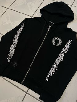 Chrome Hearts Horseshoe Floral Zip Up hoodie