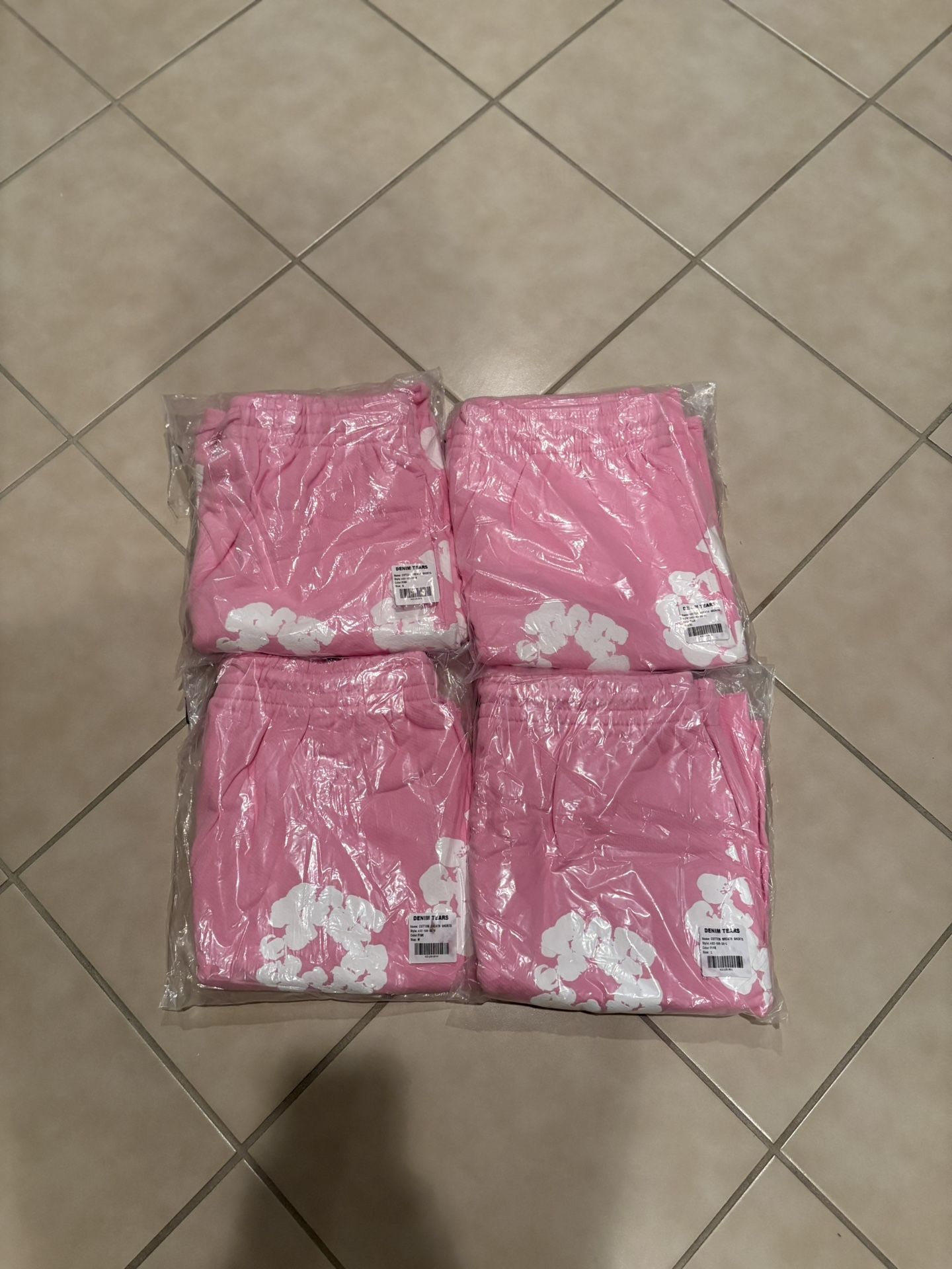 Pink Denim Tear Shorts 