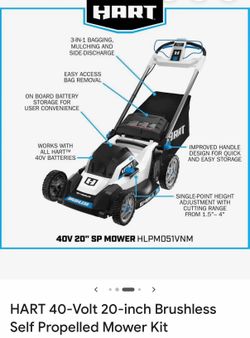Hart 40v Brushless Electric self propelled Mower