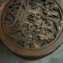 Antique Hand Carved Opium Table 
