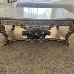Granite Coffee Table With End Table