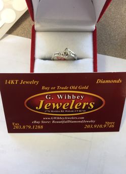 14 Kt white gold & princess solitaire