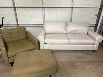 Couch and chair with ottoman