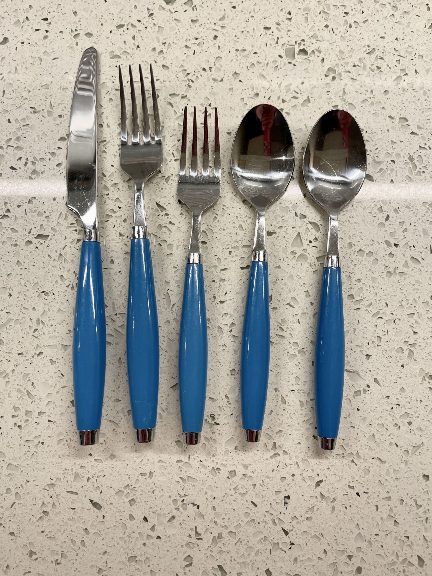 Peacock Blue 5 pc Setting Fiestaware Stainless Steel Flatware HOMER LAUGHLIN
