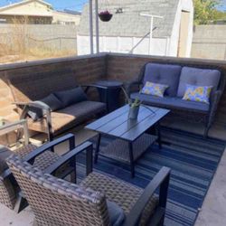 7-Piece Outdoor Wicker Patio Set with Cushions – Great Condition!