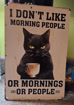 Black Cat Vintage Metal Sign