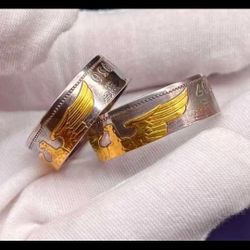 German Reich Eagle Gold Bangle Ring One Size Fits All