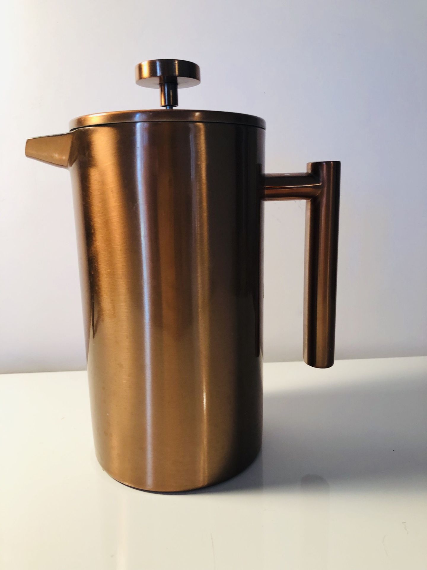 8 Cup Copper Rose Gold Coffee Maker French Press Stainless Steel Rust Proof