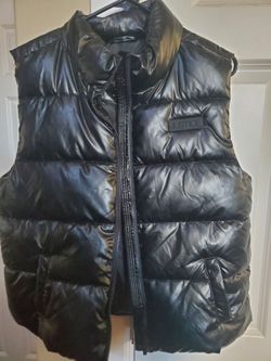 Justice Black Glossy Puffer Vest- like new, worn once.