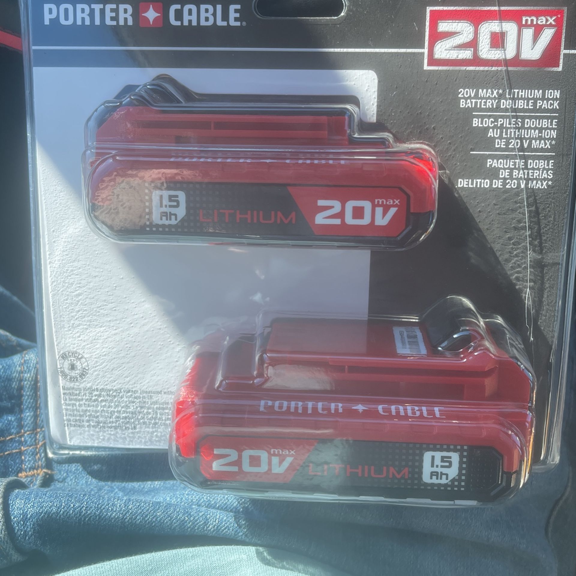Porter Cable 20v Lithium Battery Double Pack