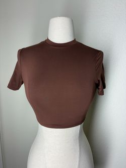 Victoria’s Secret Brown Mock Neck Crop Top Sleepwear