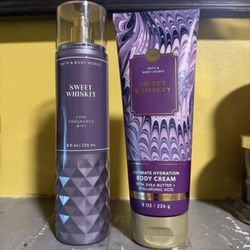New SWEET WHISKEY Limited Edition Fine Fragrance Mist & Body Cream BATH & BODY WORKS 