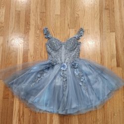 Off-Shoulder Short Floral Homecoming Dress