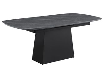 Potero Black 73-inch Faux Marble Extension Leaf Dining Table