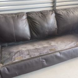 "FREE" Leather Sofa, Wood Desk/ Hutch, 