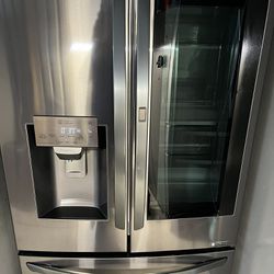 Lg Black Stainless French Door Knock Knock Refrigerator 