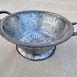 Vintage Metal Colander USN SAVORY 14-3/4" Dia. Mess Hall Cooking