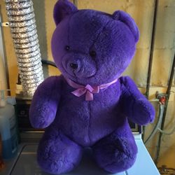 Large Purple 💜 Teddy Bear And Good Condition Lakewood Ohio Porch Pickup Available