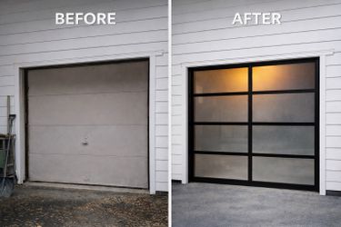 8x7 Insulated Double Glass Modern Garage Door