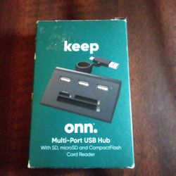 Keep Onn. Multi-port USB Hub & Micro SD Compact Flash Card Reader*Brand New*