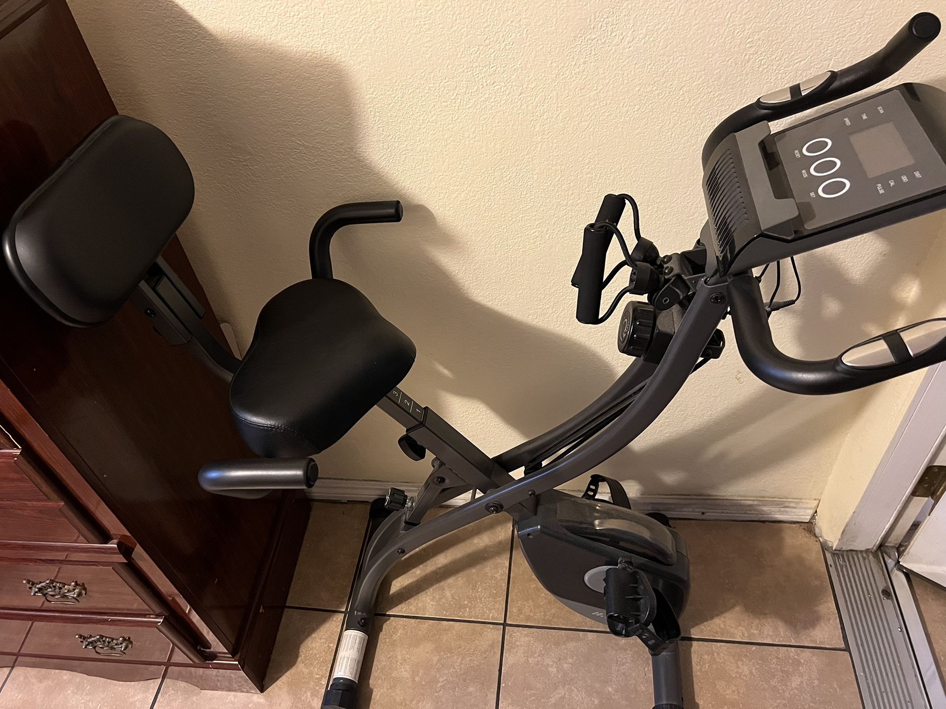 Maxkare Exercise Bike Folding Stationary Bike Magnetic Recumbent