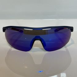 New Under Armour Gametime Matte Transparent Blue Mirror Shield Sunglasses
