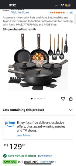 Astercook Non-Stick Titanium Cookware Set