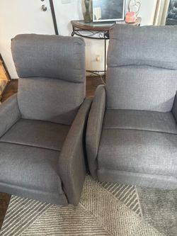 Gray Fabric Recliner Chair