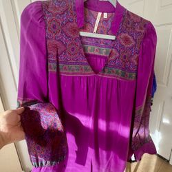 L Petticoat Alley Silk Blouse