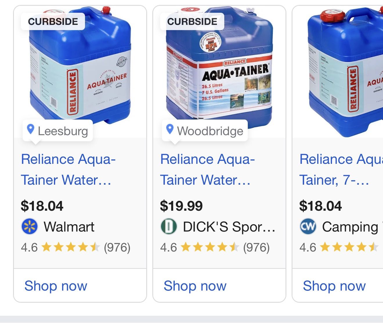 Reliant Potable Water Jug