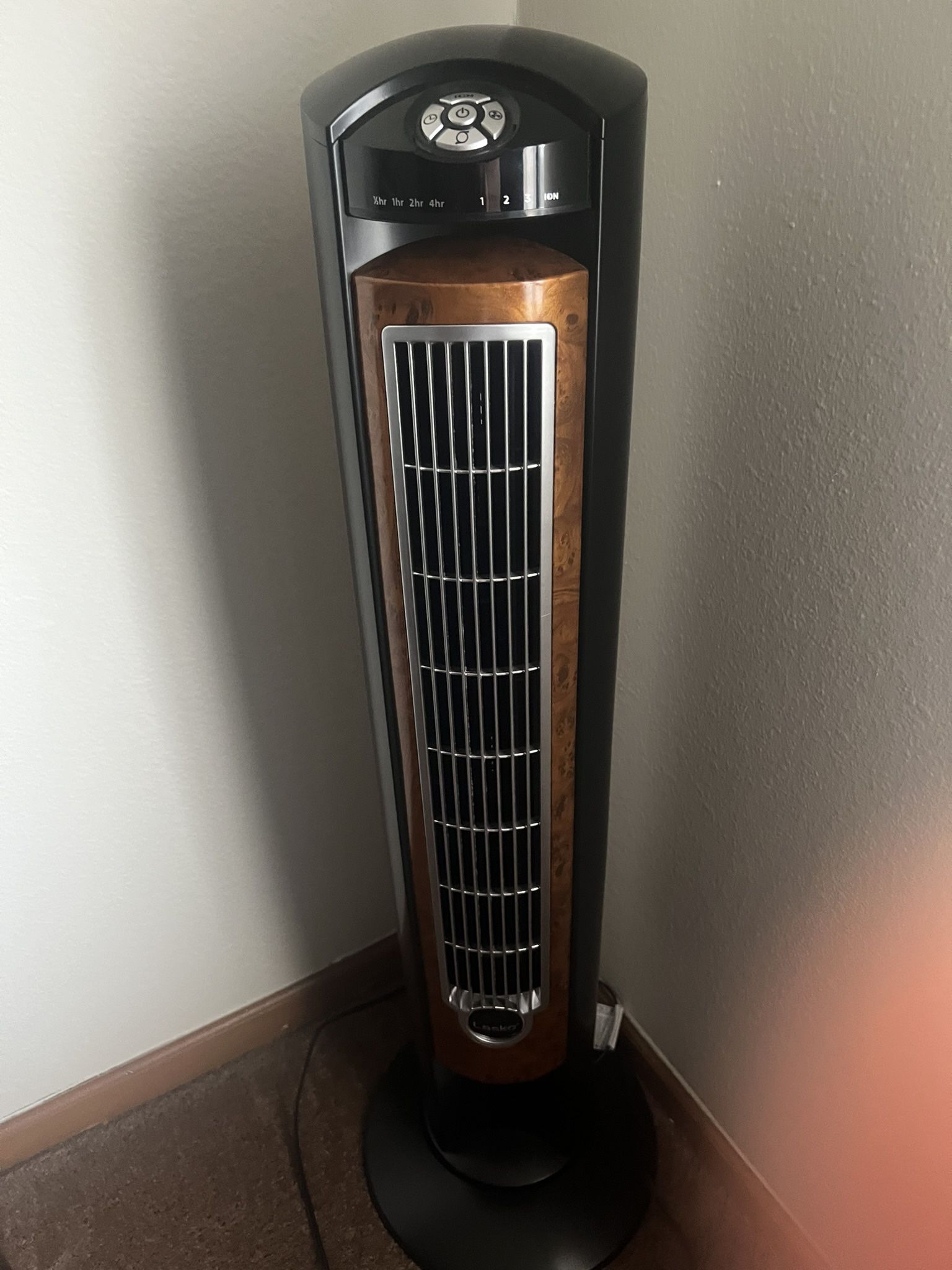 Lasko Oscillating Tower Fan, Remote Control, Ionizer, 3 Speeds, Timer, for Bedroom, Office, Kitchen 42", Black, T42950