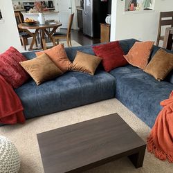 Blue Sectional Couch Sofa - FREE DELIVERY 🚚🛋