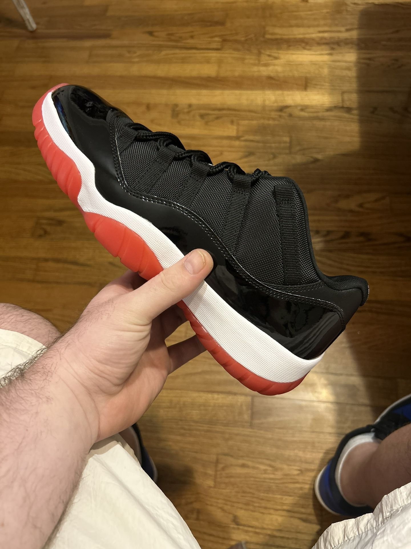 Nike Jordan 11 Bred Retro Low Top New AUTHENTIC Sz. 11 Black And Red