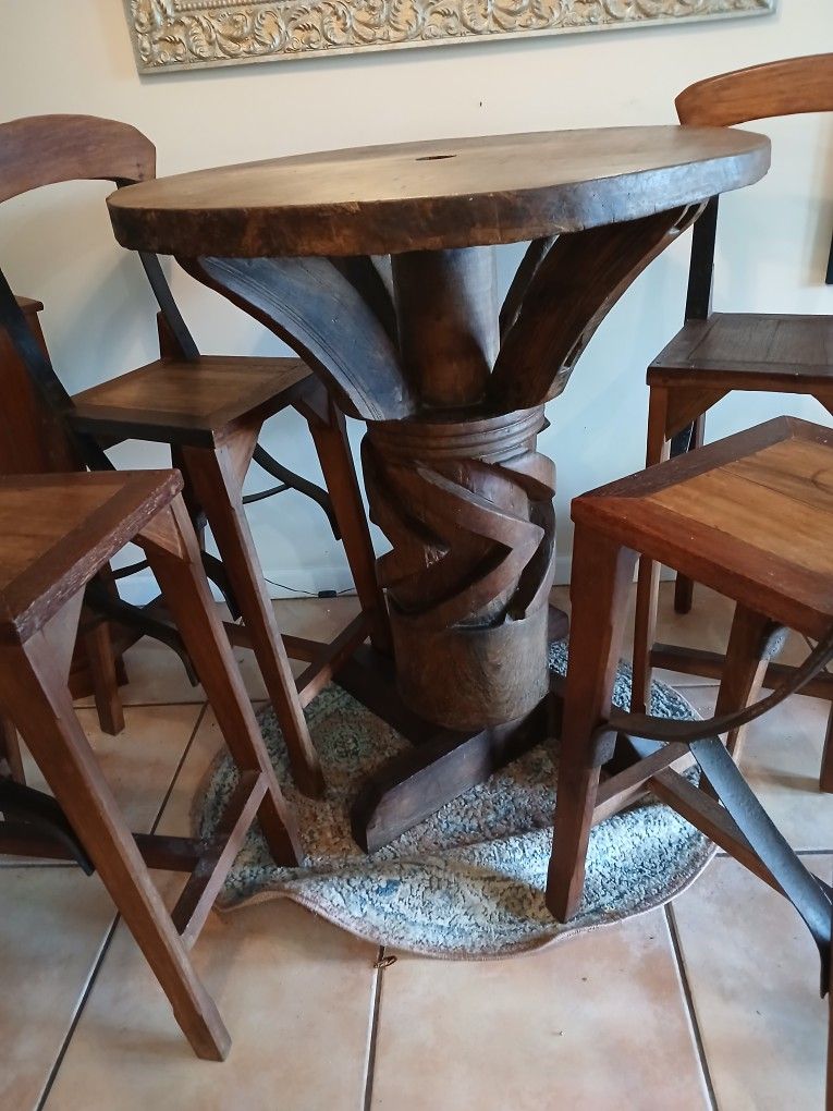 high top teak table antiques