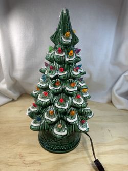 VTG California Originals? 1974 Ceramic Christmas Tree 17" Snow Flocked Tested