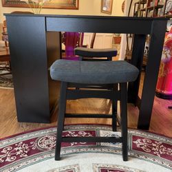 Brand New 3 Pcs 48" Bar Table with Storage Cabinet & Wine Rack, Home Dining Table, Multifunctional Bistro Table w/Wine Rack,...