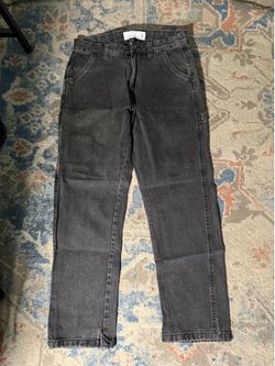 Black Denim faded carpenter pants