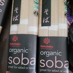 2 Hakubaku Organic Soba, Authentic Japanese Buckwheat Noodles (no salt added)