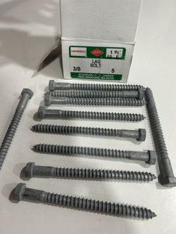Lag galvanized bolts 10pc per box 3/8x5” I have 50 boxes available $20 per box