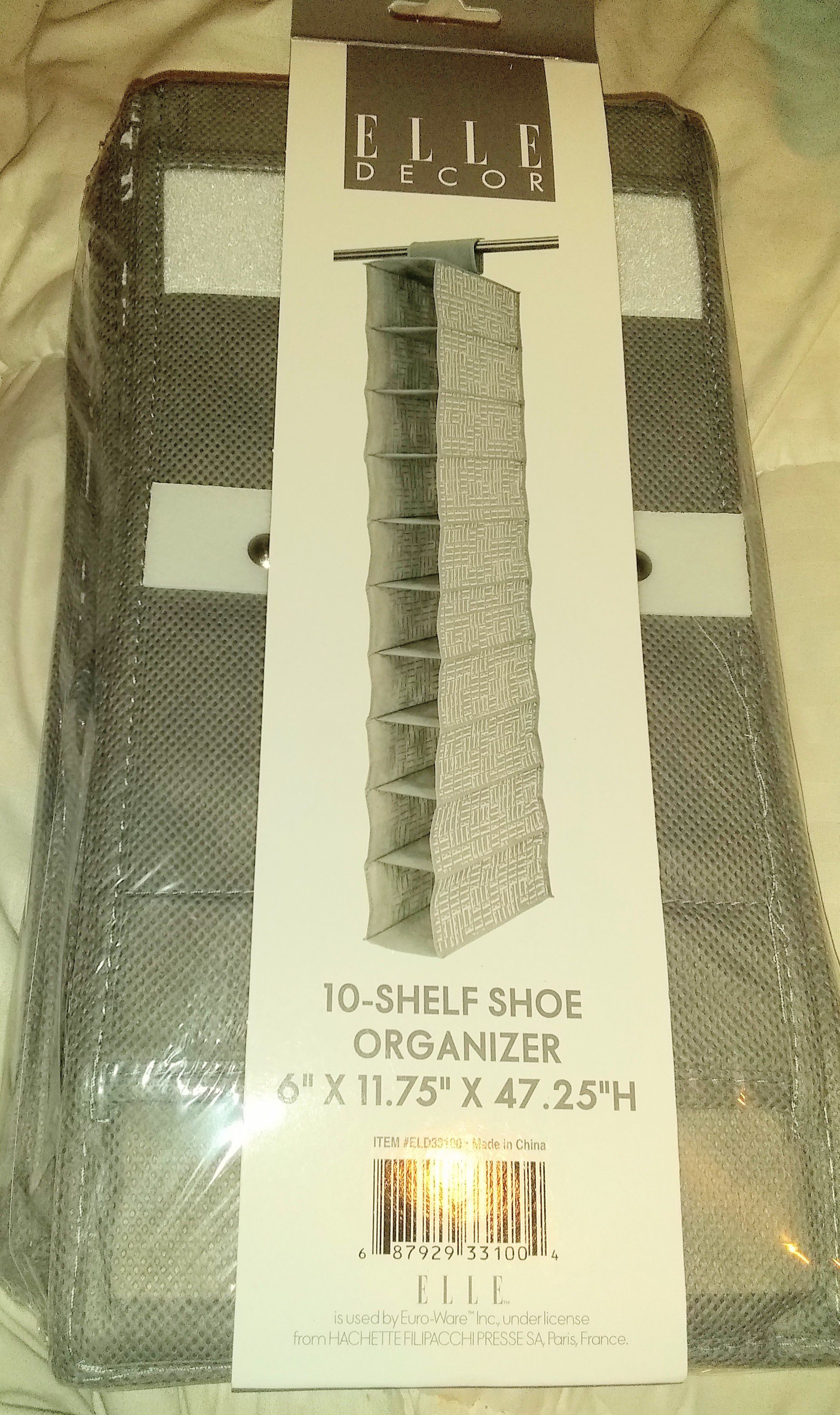 Shelf shoe organizer 6x11.75x47.25 Elle brand new grey and white
