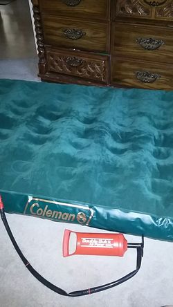 Two Coleman twin air mattress"s & pump
