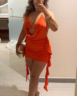 Orange mini dress