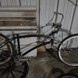 dyno stretched bike frame with twisted forks 