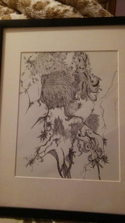 Line Dance *framed drawing