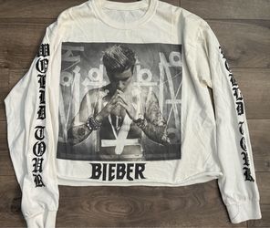 Justin Bieber T-Shirt 2016 Purpose World Tour Concert Medium cropped women’s