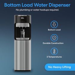 Bottom Loading Water Cooler for 5 Gallon Bottles - 3 Temperatures Dispenser