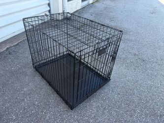 31x21x23in Black Metal Single Door Dog Pet Animal Cage Containment Crate! Perfect for dogs 26-40lbs