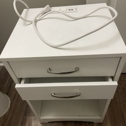 White Night Stand With Charger 