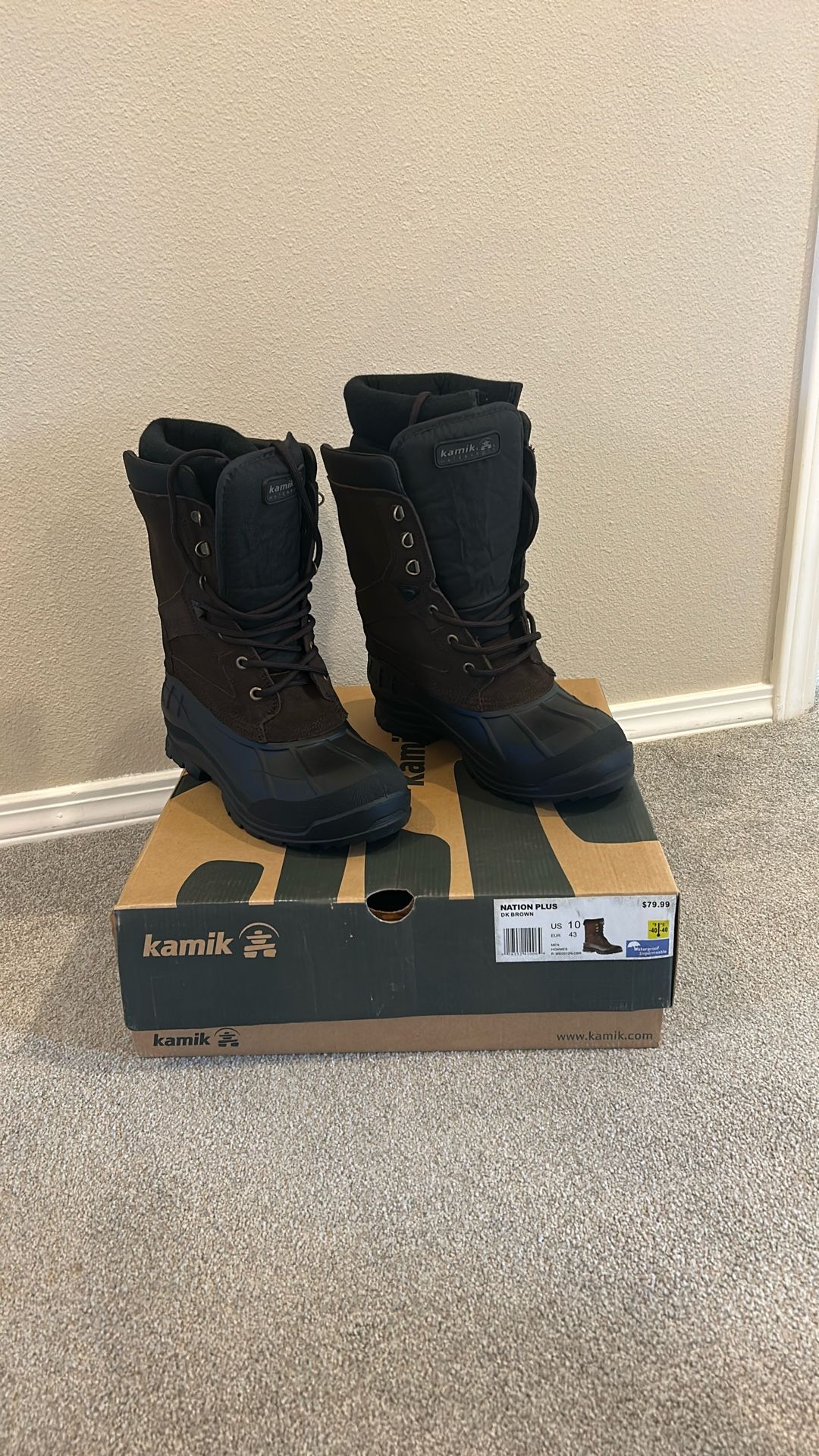 Kamik - Men’s Snow Boots - Size 10 - Brand New 